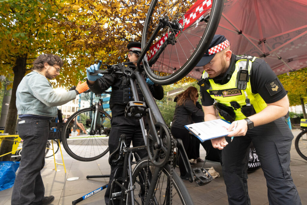Cycle Safety Pop-up in Aldgate